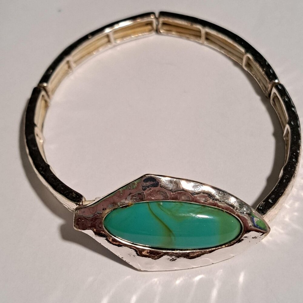 Turquoise and silver bracelet